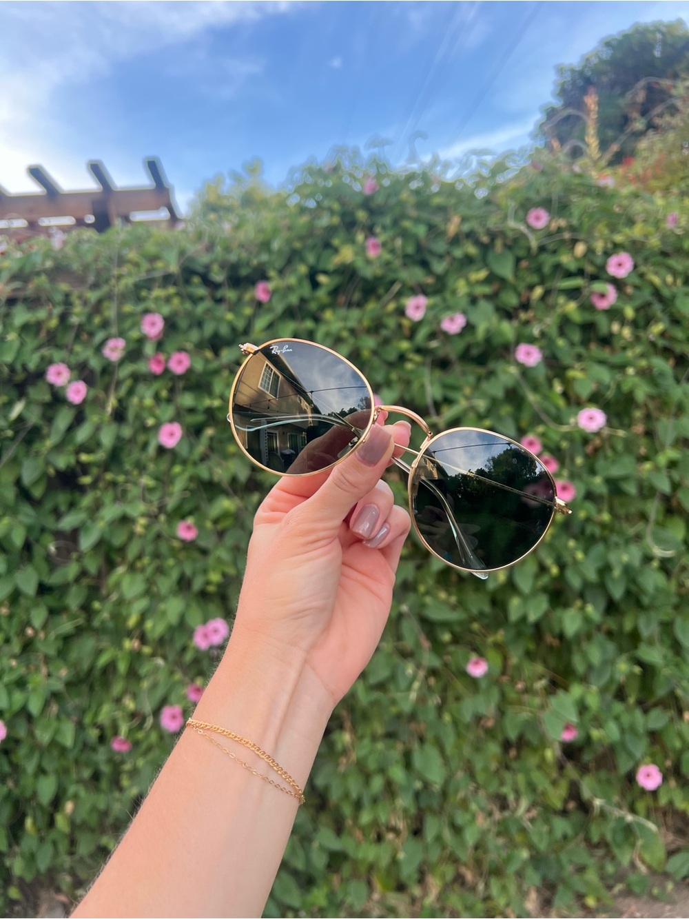 Ray-Ban Gold Frame Sunglasses